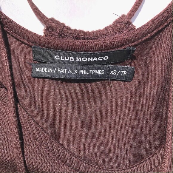 Club Monaco double layer tank top women size XS chocolate brown spaghetti straps - Picture 8 of 10